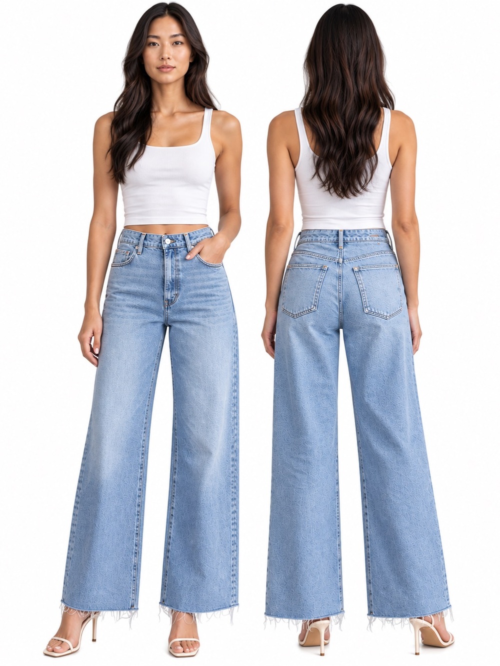 RAG & BONE Lori High Rise Wide Leg Full Length Jeans Light Wash Size 26